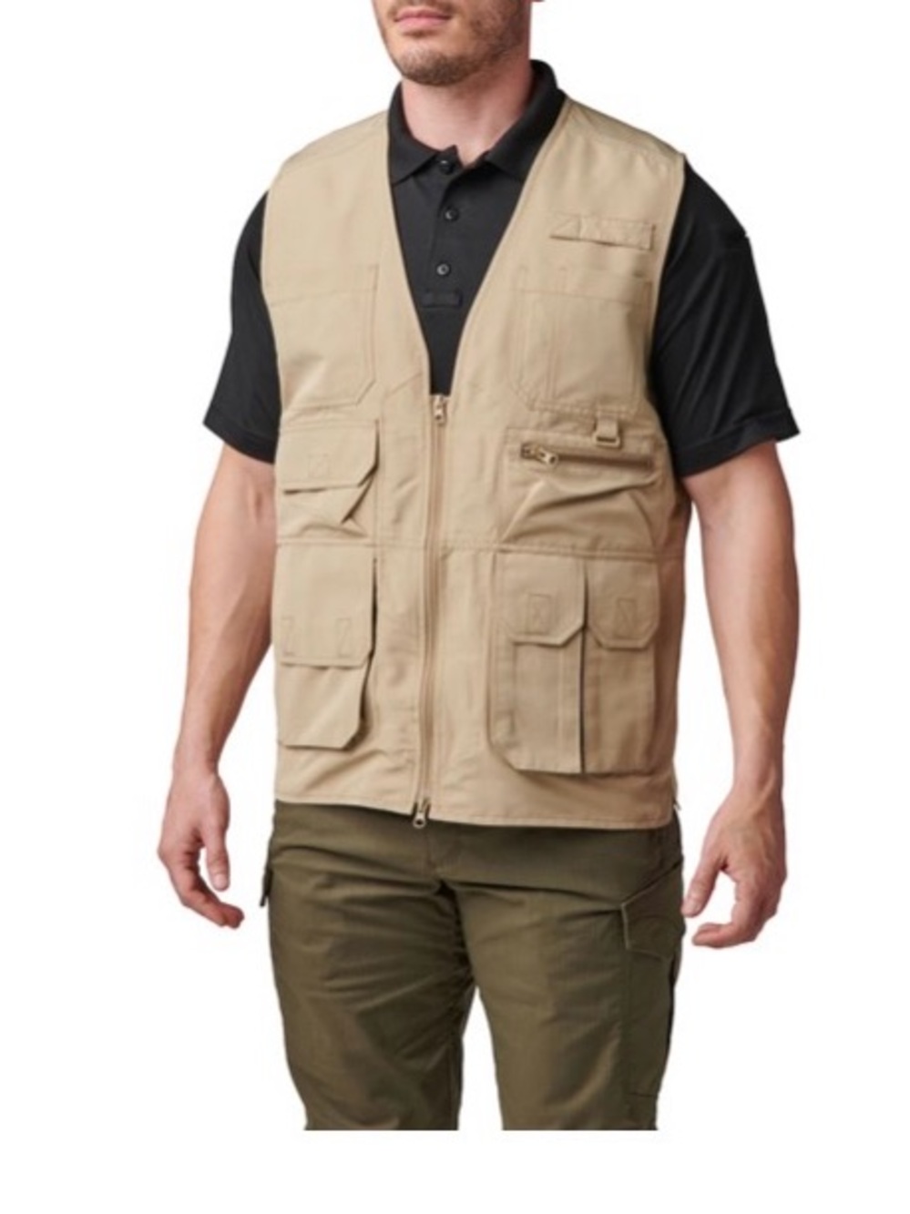 5.11 Tactical Series Vest Men XL Khaki Cotton Pockets Outdoor Utility Hunting